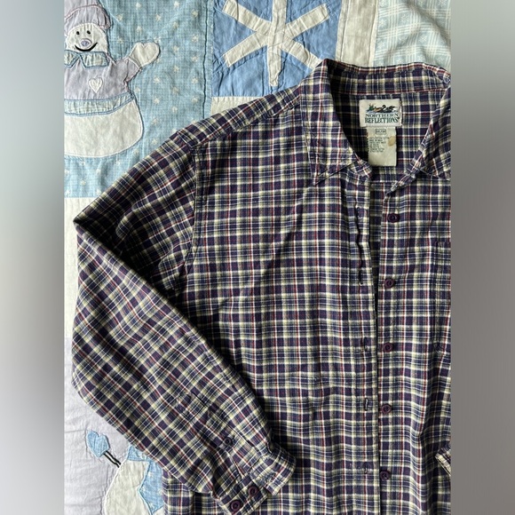90s Northern Reflections Womens Oversized Plaid Grunge Button Up Shirt Medium - Picture 4 of 9